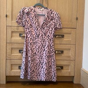 Maje Light Pink Dress with Black Floral Accents